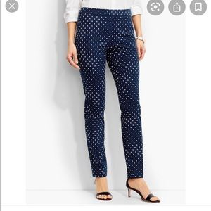 Talbots Navy Polka Dot Ankle Pants